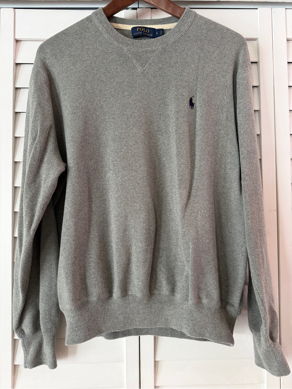 Polo Ralph Lauren Gray Cotton Crewneck Sweater Size L